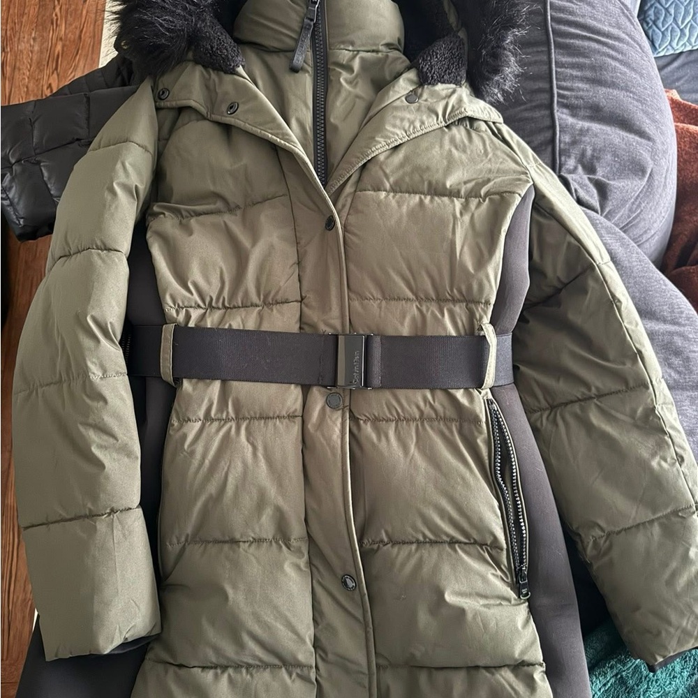 Calvin Klein Collection Olive Puffer Jacket